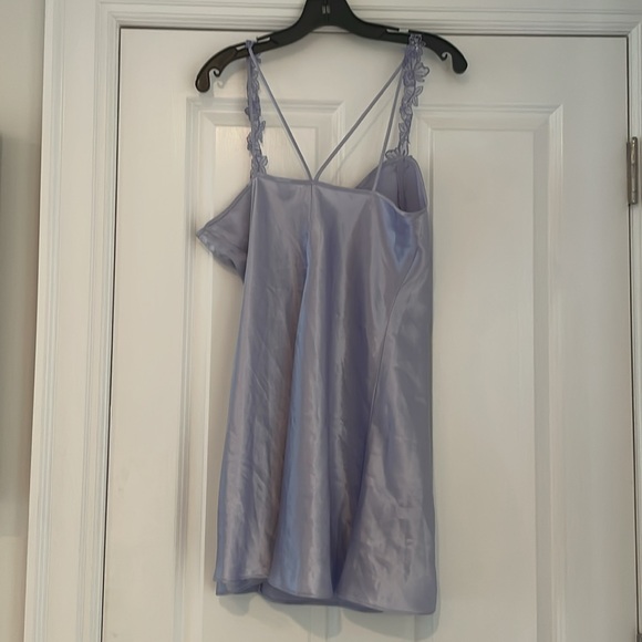Angelique Vintage chemise satin nightgown slip lavender and lace large - Picture 3 of 5